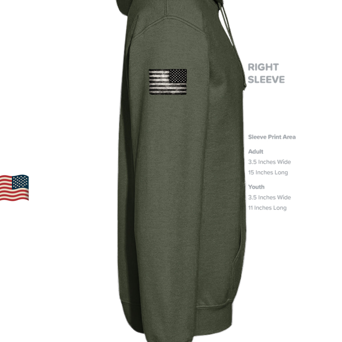 MILITARY GREEN - SF500 - SLEEVE_RIGHT