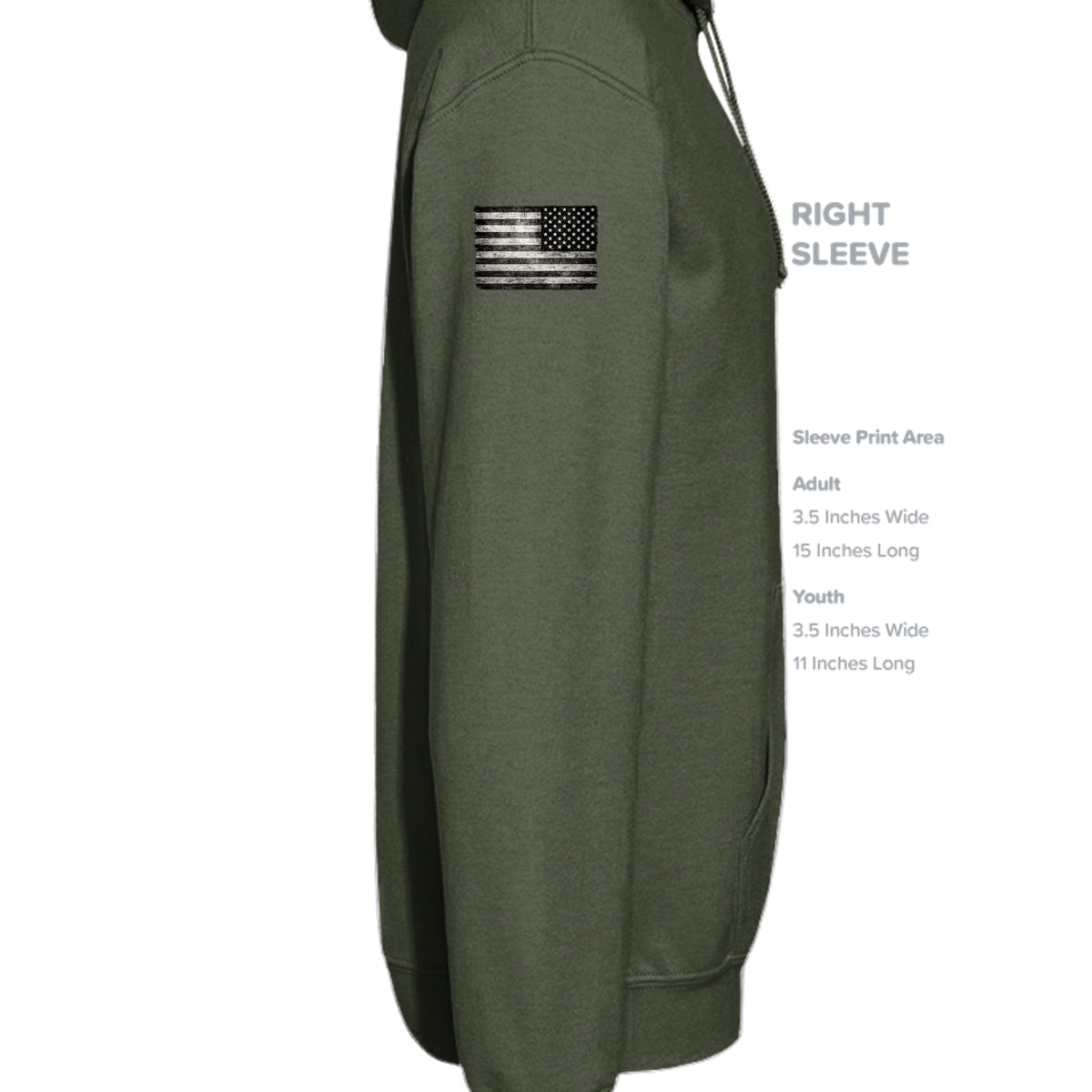 MILITARY GREEN - SF500 - SLEEVE_RIGHT